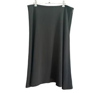 CALVIN KLEIN | Black Crepe A Line Midi Skirt, Business Professional | Size 14